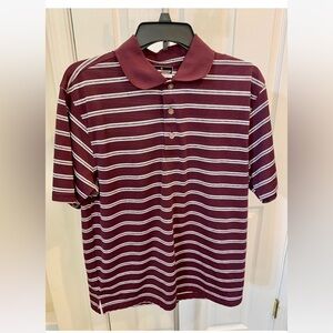 Men’s Grand Slam Performance Maroon Striped Golf Polo Med.